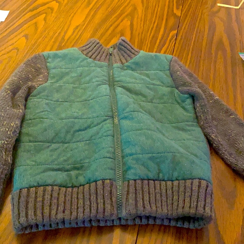 Boys Green Long-sleeve Sweater Jacket